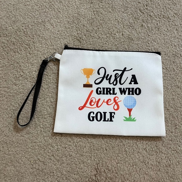 Golf Wristlet Pouch 9x7 – Just a Girl Who Loves Golf, LIKE NEW - Picture 1 of 6